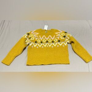 a new day Mustard Geometric knit Sweater women size M